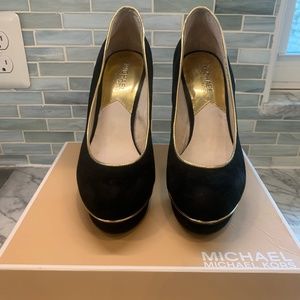 Michael Kors black suede heels